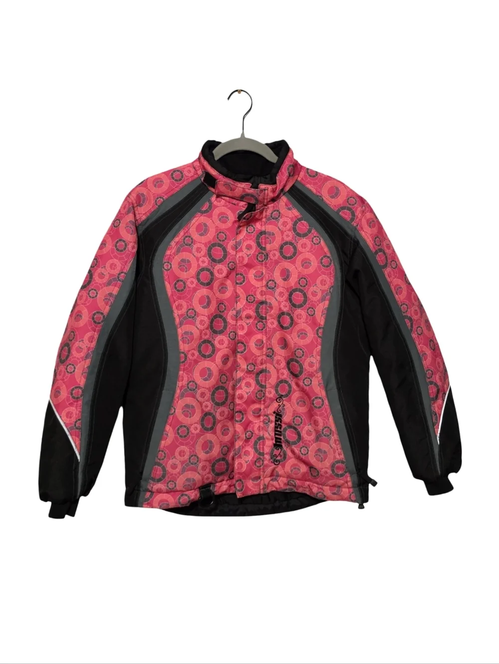 MOSSI Snow Jacket Girls Size 14 Pink Black Winter Coat Ski Youth Snowboard